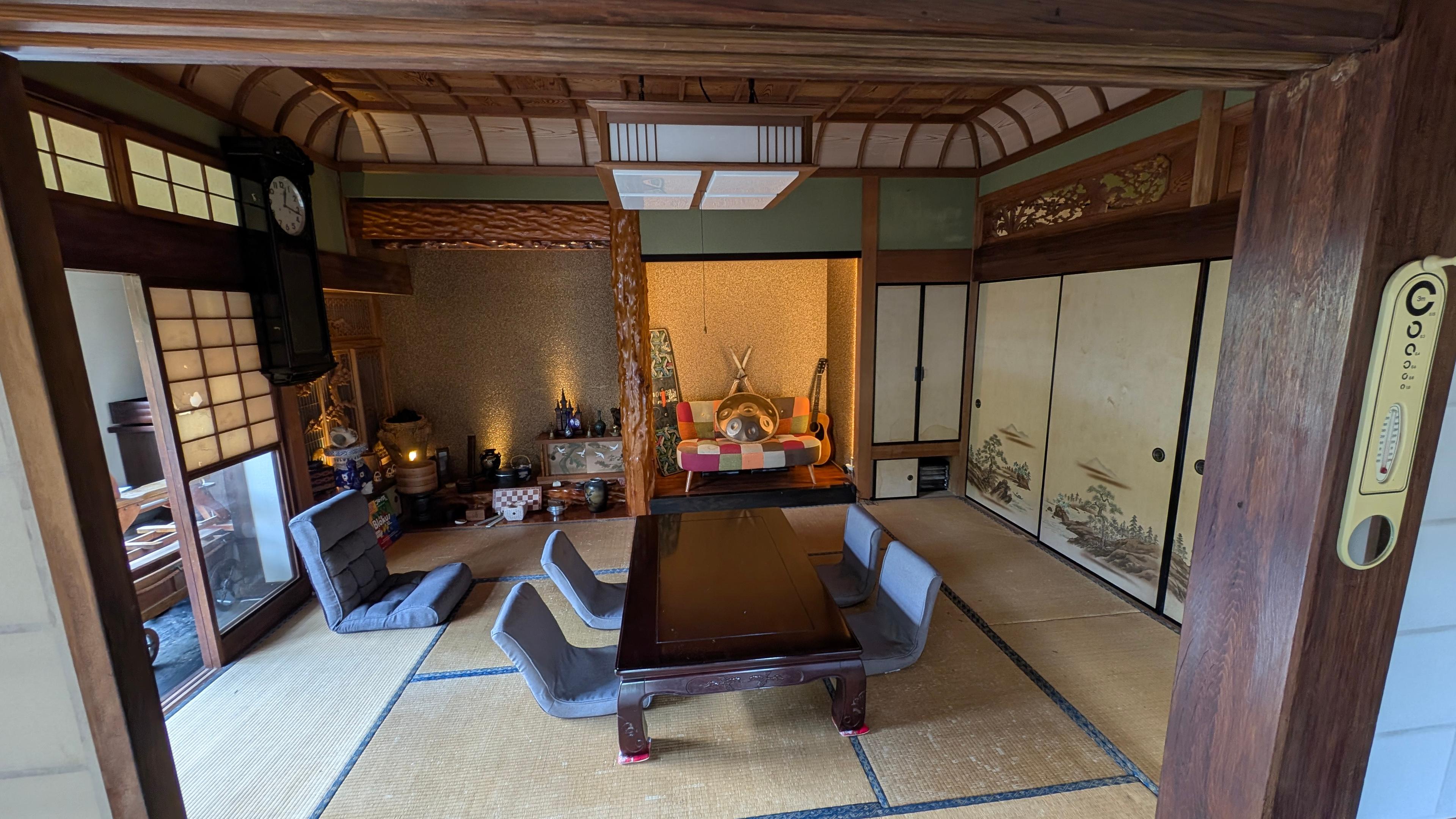 IKADA bedroom with tatami mats and warm lighting